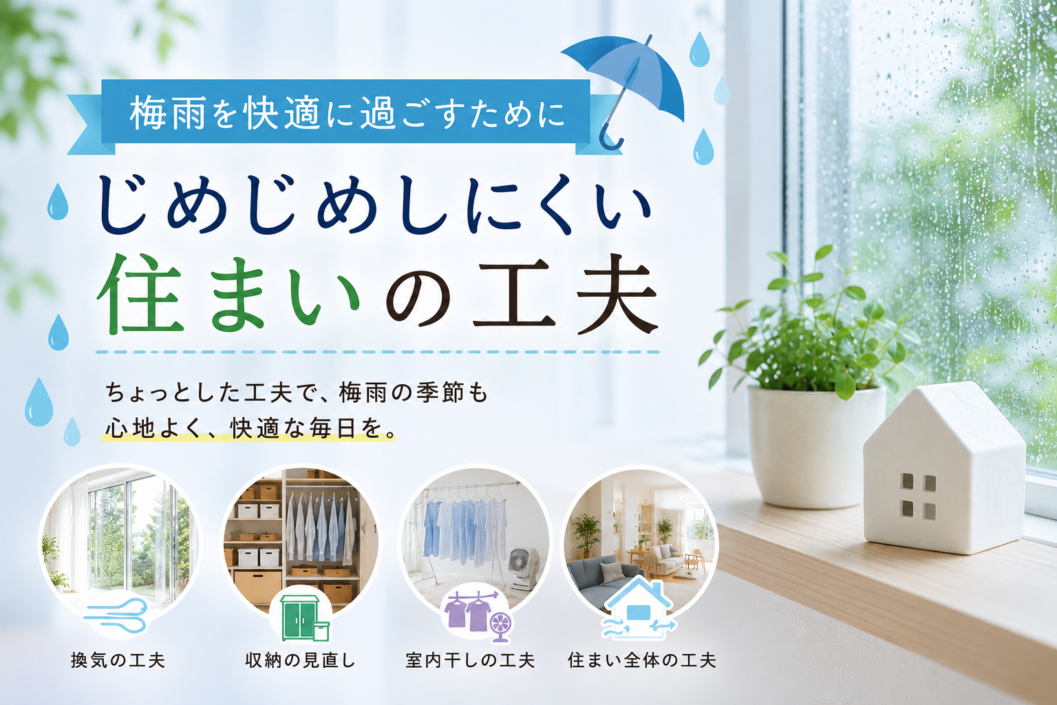 梅雨を快適に過ごすために｜じめじめしにくい住まいの工夫