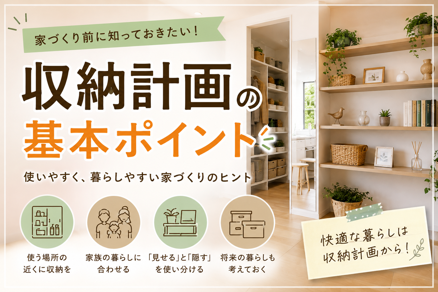 家づくりで後悔しない収納計画｜使いやすい収納をつくる5つのポイント