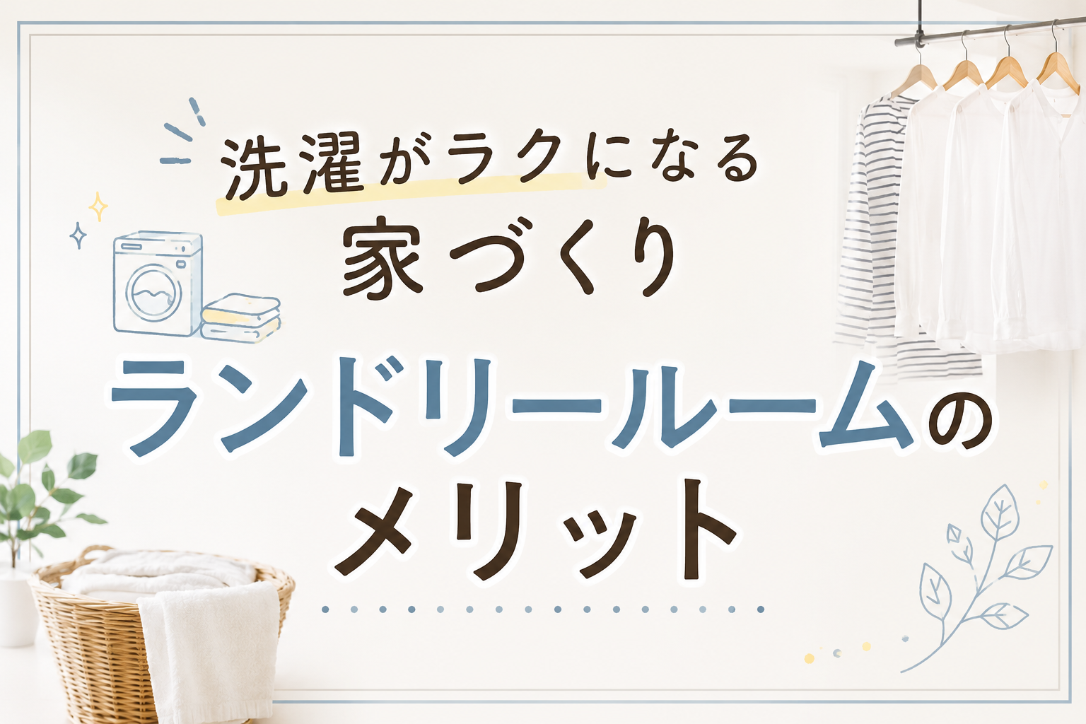 洗濯がしやすい住まいとは？｜ランドリールームのある暮らしの魅力